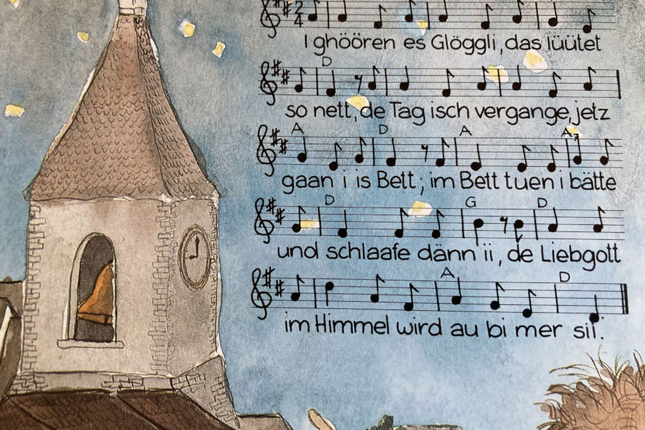 Dieses Lied aus der Kindheit stammt aus dem Buch «Liebe Gott, du ghörsch mis Lied», dessen Liedschatz sowohl eigene Familienrituale prägte als auch die Chrabbelfeiern meiner ersten Pfarrstelle. | Quelle: as